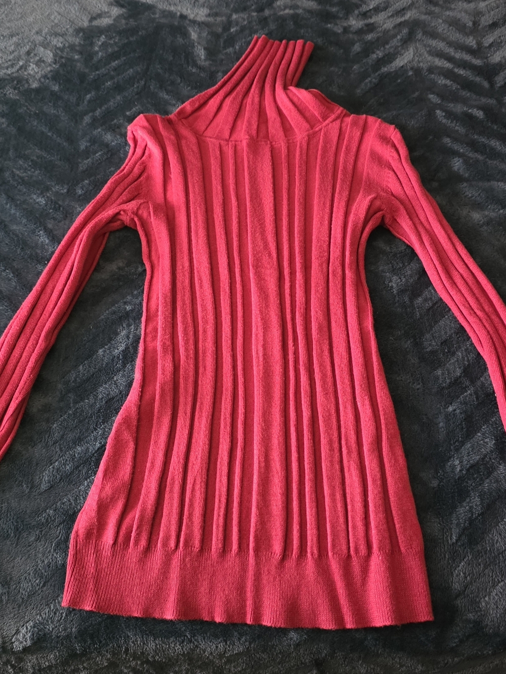Rue21 Bright Pink Ribbed Cowl-Neck Sweater